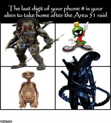Area 51 Raid Take Home Alien Meme Template