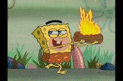 Spongegar fire Meme Template