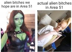Area 51 Fine and Ugly Alien Bitches Meme Template