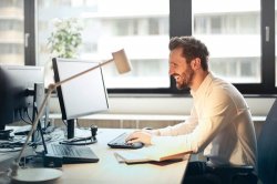 Man sitting at computer Meme Template