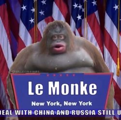 Le Monke President Meme Template