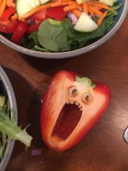 Terrified Pepper Meme Template