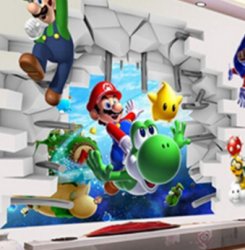 Mario breaking into a wall Meme Template