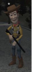 Sheriff Woody with gun Meme Template