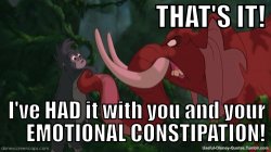 Tarzan emotional constipation Meme Template