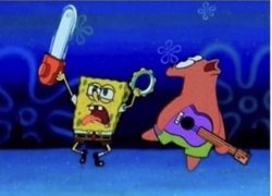 Spongebob and Patrick guitar Meme Template
