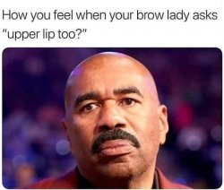 Steve Harvey Brow Lady Upper Lip Meme Template