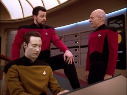 Picard Data Riker Leg Up Meme Template