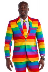 man in rainbow suit Meme Template