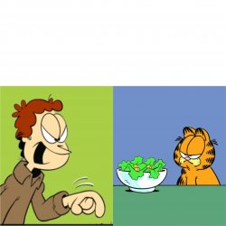 Jon yelling Garfield Meme Template