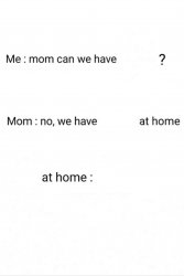 Can we have ()? No we have () at home. ()at home: Meme Template