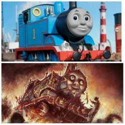 Thomas the creepy tank engine Meme Template