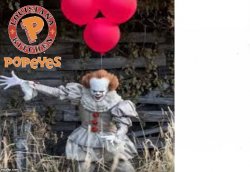 Ronald McDonald Chic Fila vs. Pennywise Popeyes Meme Template