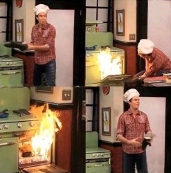 Spencer oven fire Meme Template