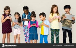 Children using smartphones Meme Template