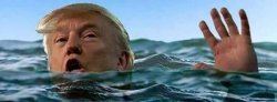 Trump drowning in ocean sea waves Meme Template