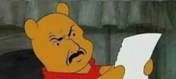 Winnie The Pooh reading disgusted Meme Template