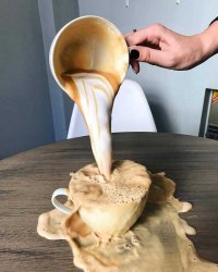 Over Pouring Cappuccino Meme Template