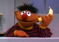 Ernie With A Banana In His Ear Meme Template