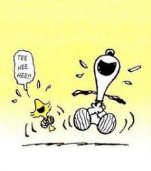 Snoopy and Woodstock laughing Meme Template