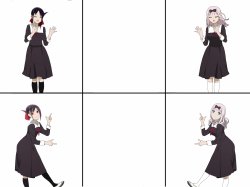 Chika & Kaguya dance yes/no reactions Meme Template
