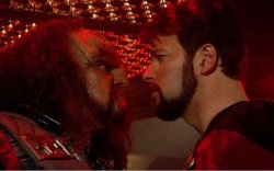 Riker Klingon Face to Face Meme Template