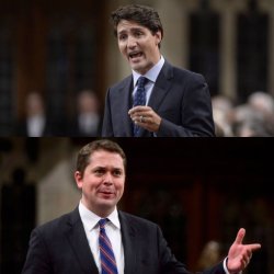 Trudeau and Scheer Meme Template