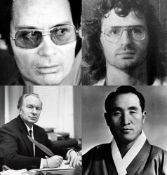 Jim Jones, David Koresh, L. Ron Hubbard, Sun Myung Moon cult Meme Template