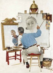 Norman Rockwell self portrait Meme Template