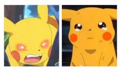 Angry Vs Sad Pikachu Meme Template
