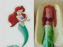 Ariel Hot Dog Meme Template