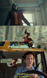 Joker hit by taxi car Meme Template