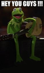 Kermit plays guitar Meme Template