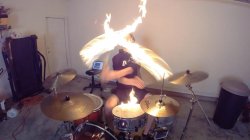 Playing the drums while they are on fire Meme Template