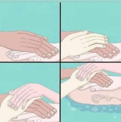 Hands drowning person Meme Template