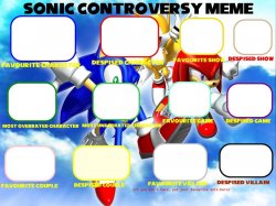 Sonic controversy template Meme Template