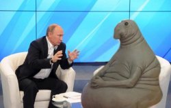 Putin talking to walrus Meme Template