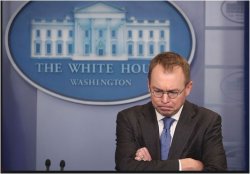 Trump MULVANEY Press Corp Meeting Connection Meme Template