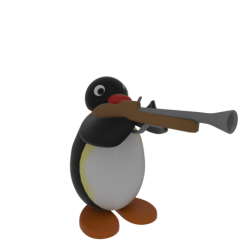 Pingu with a gun Meme Template