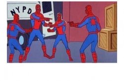 Four spider man pointing Meme Template