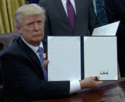 Trump bill signing Meme Template