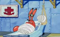 Mr. Krabs Hospitalized Meme Template