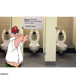 Peter Griffin Do Not Flush Toilet Meme Template