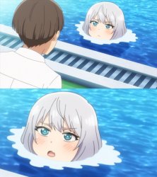 Senpai of the pool Meme Template