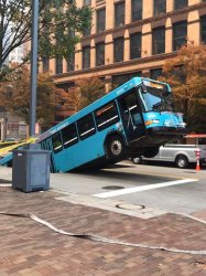 Pittsburgh Bus in pothole Meme Template
