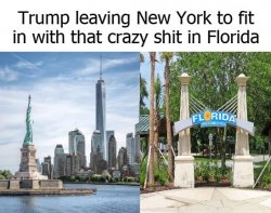 Joker Trump Leaving New York Fit in Florida Meme Template