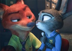 Nick Wilde and Judy Hopps imminent kiss Meme Template