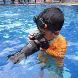 Sony camera in water kid Meme Template