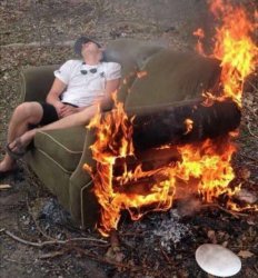 Burning Couch Nap Meme Template