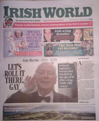 Gay Byrne tribute Irish World 9 Nov 19 Meme Template